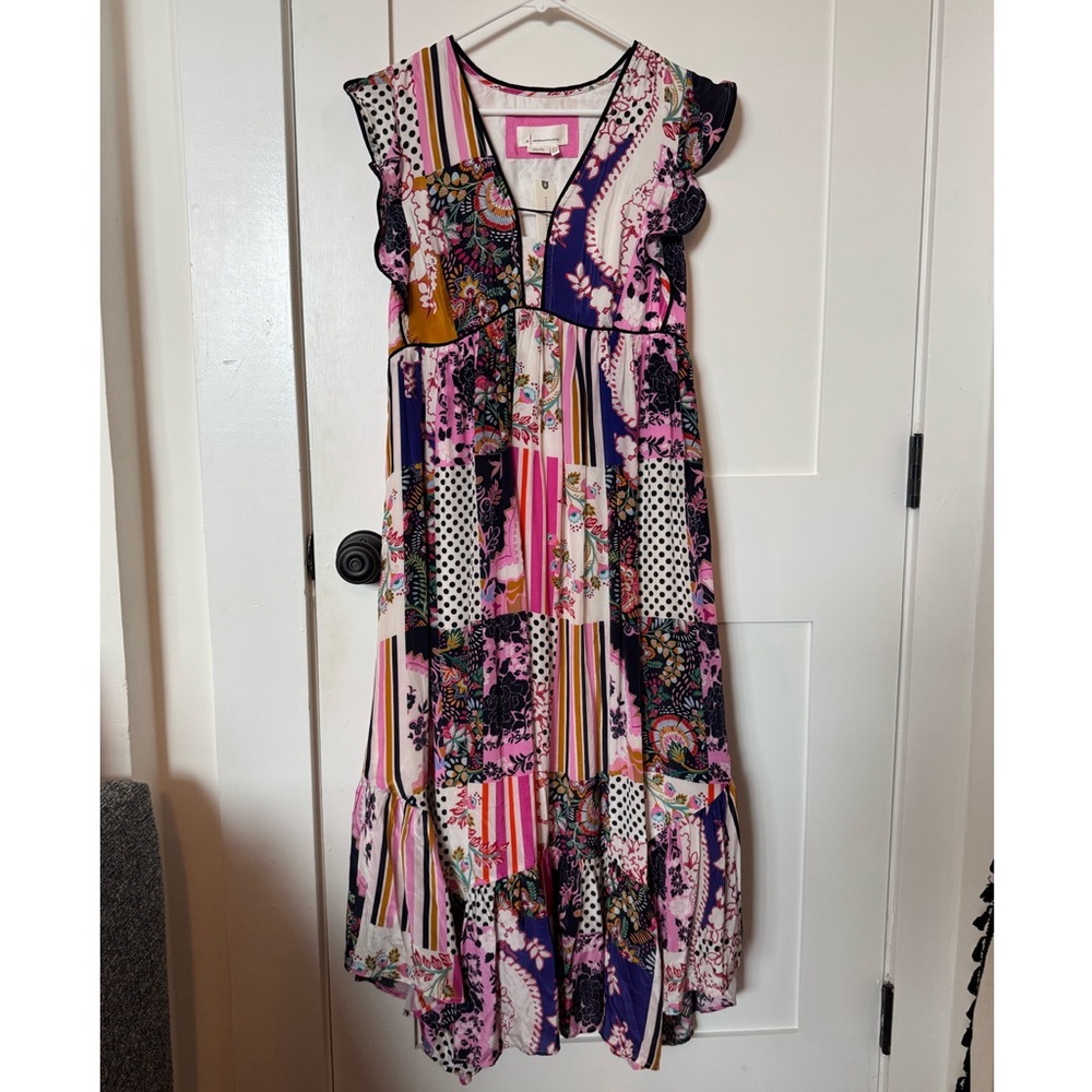 Anthropologie Multicolor Patchwork Maxi Dress